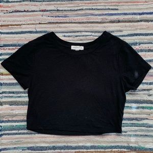 SOCIALITE Black Cropped T-Shirt (Crop Top)